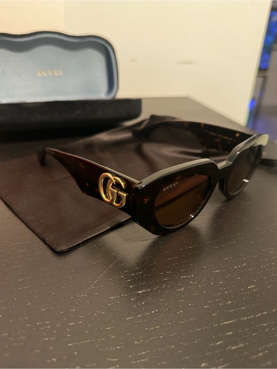 Gucci Accessories - Gucci Women’s Tortoiseshell Cat-Eye Sunglasses with Gold GG Logo